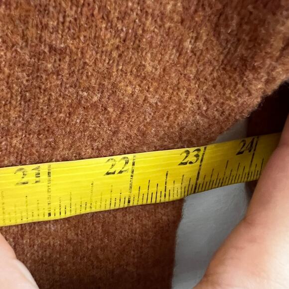 Burnt Orange V Neck Sweater Vintage Retro Cottagecore Academia Cozy Preppy Small - Picture 7 of 7